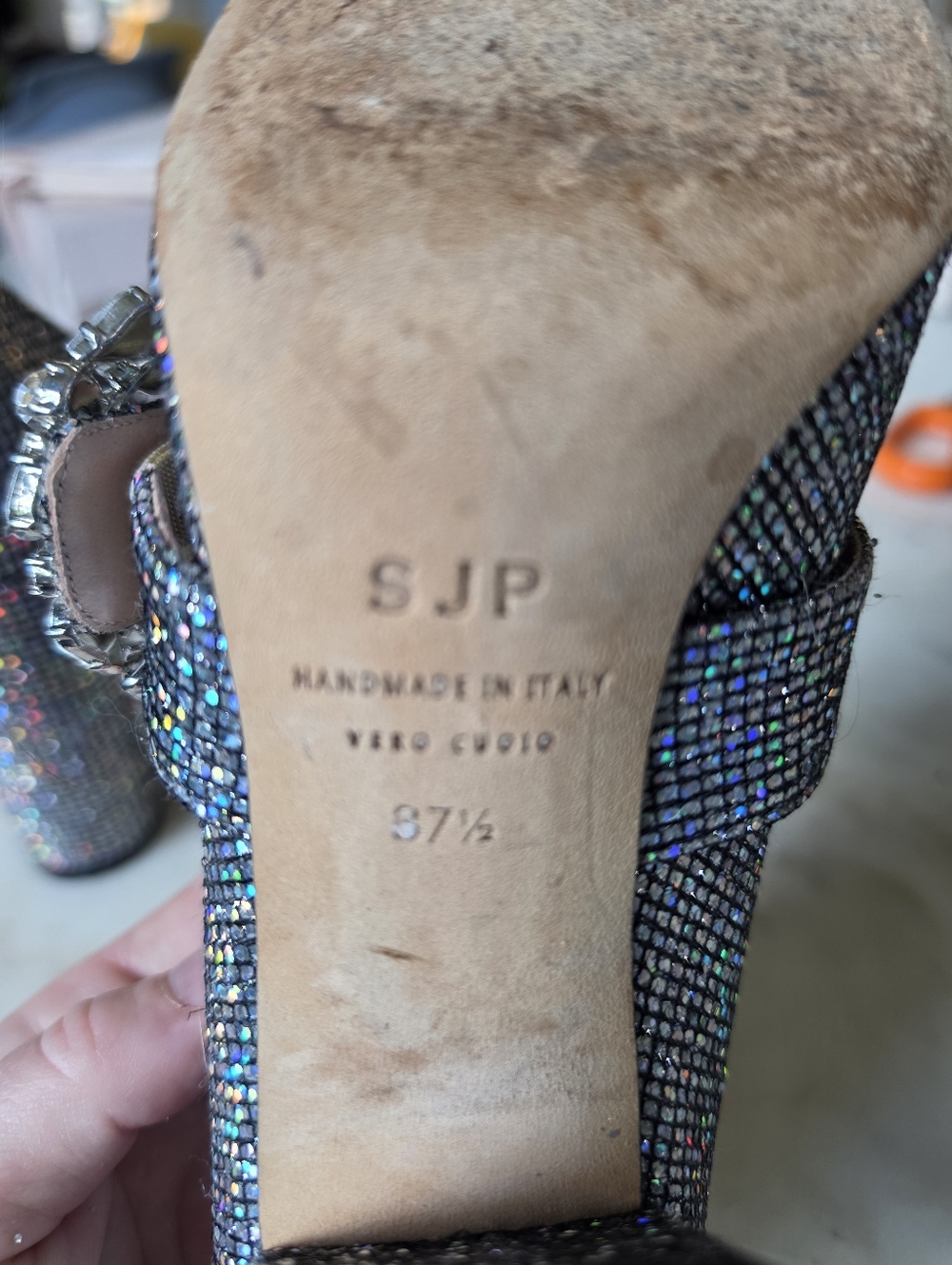 SJP By Sarah Jessica Parker Women's Celine Embellished Block Heel Pumps Size 7.5 - Picture 6 of 8